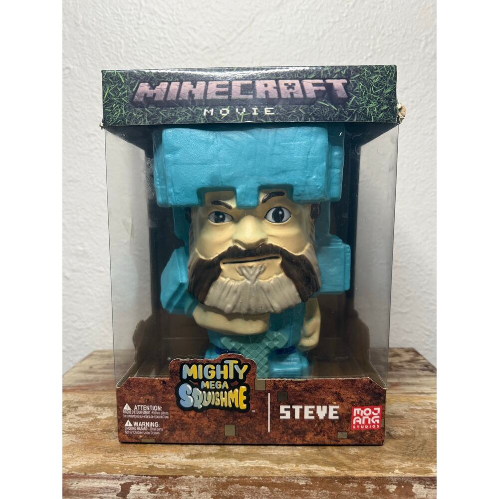 Minecraft Movie Mighty Mega SquishMe‎ Steve 9” Figure NEW